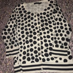 Black and white polka dot sweater